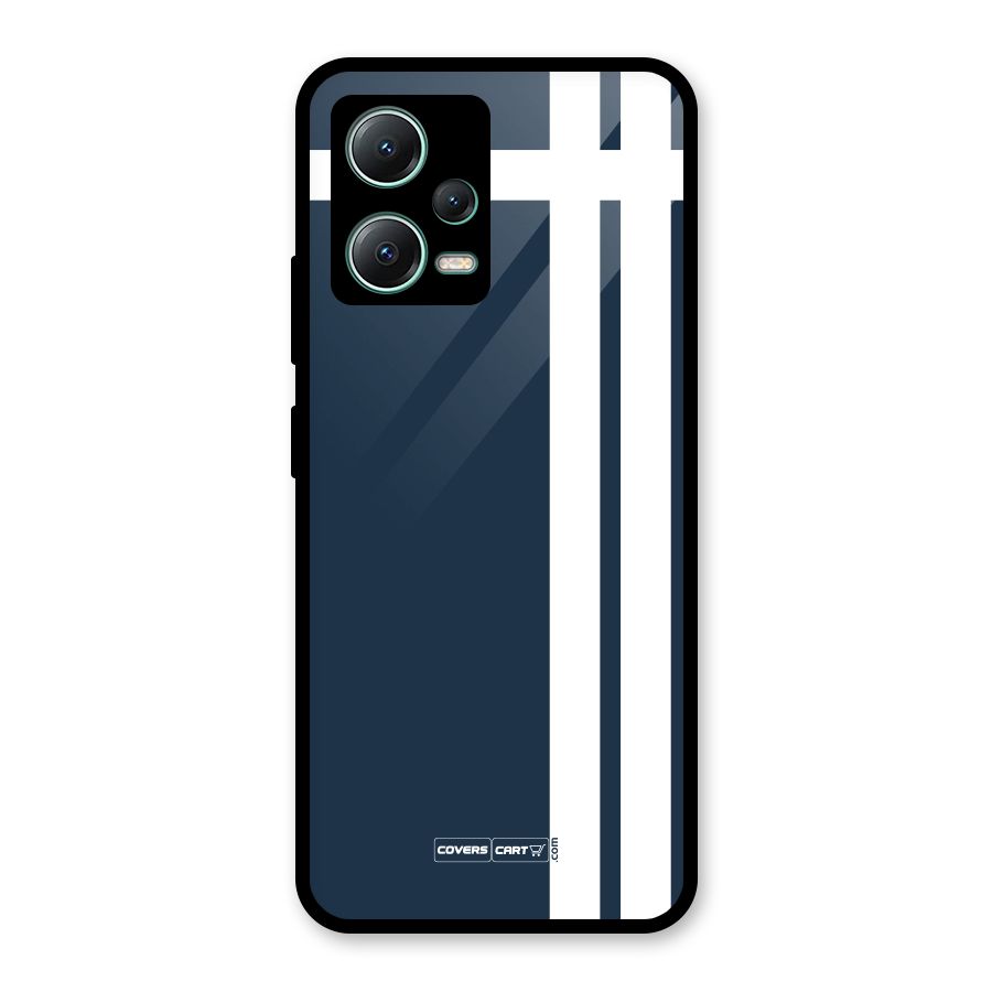 Blue and White Glass Back Case for Poco X5
