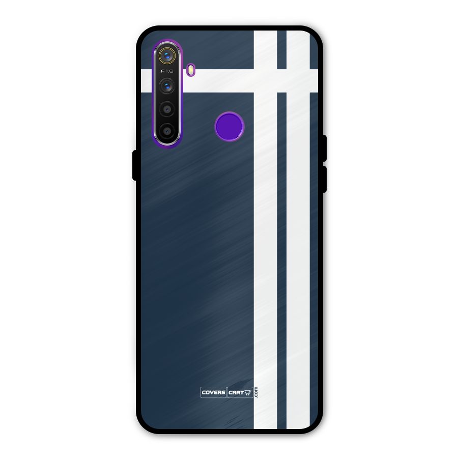 Blue and White Glass Back Case for Realme 5s