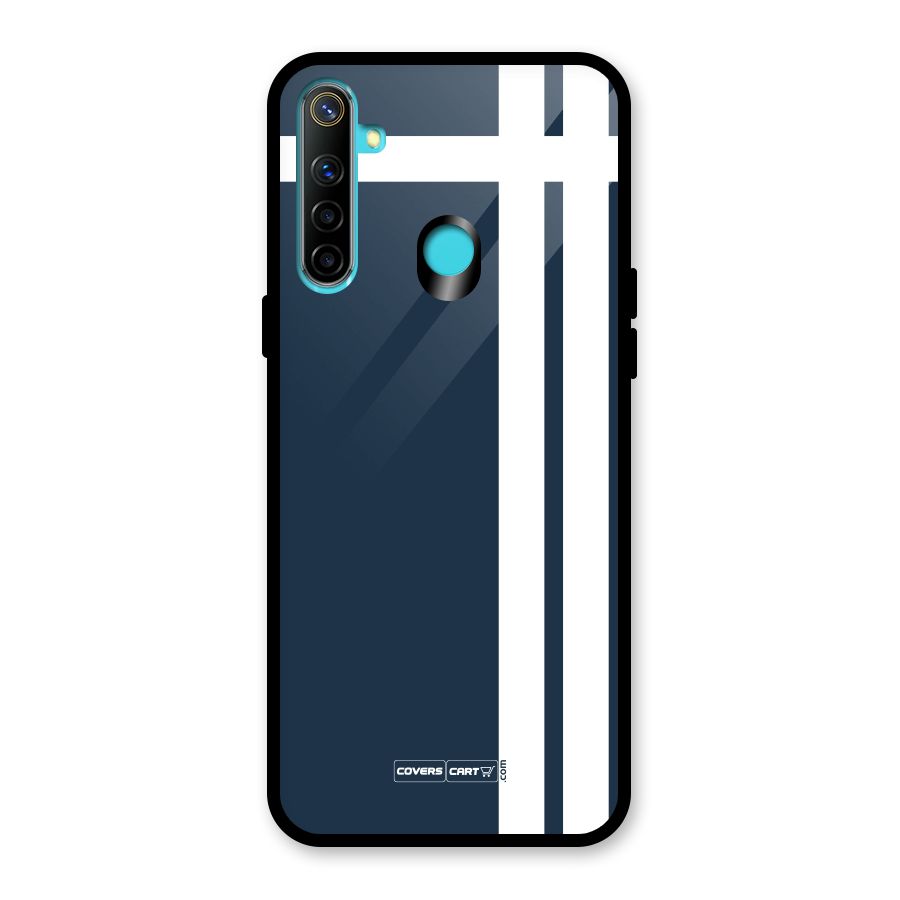 Blue and White Glass Back Case for Realme Narzo 10