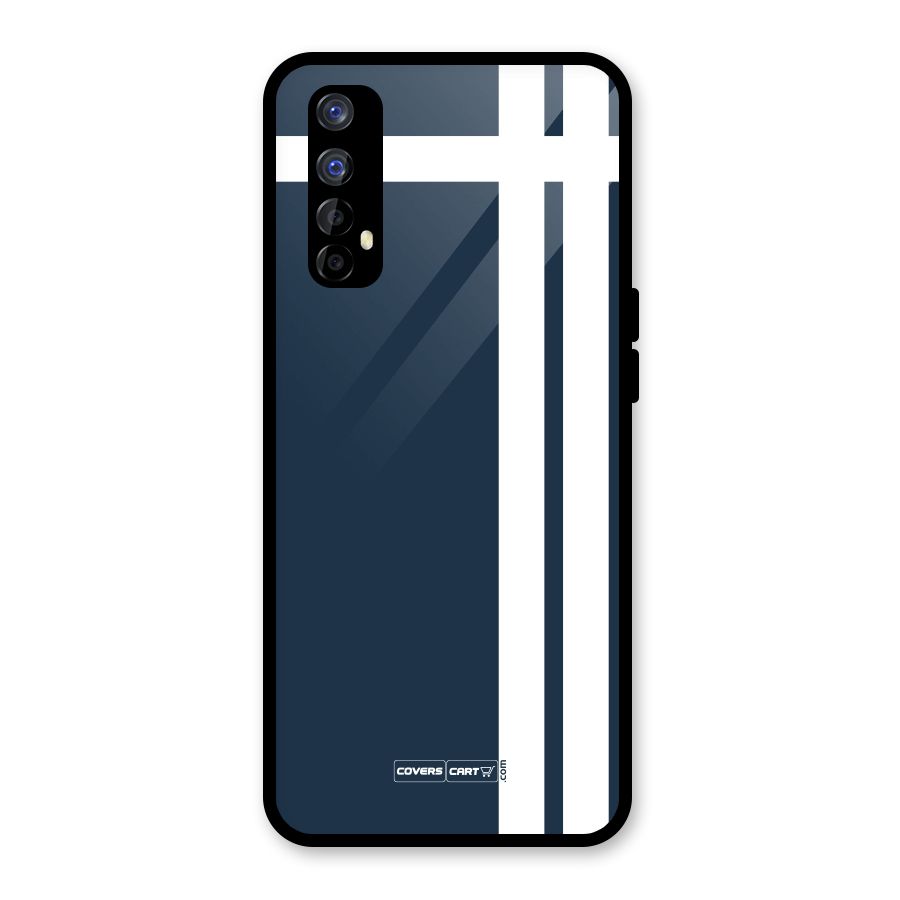 Blue and White Glass Back Case for Realme Narzo 20 Pro
