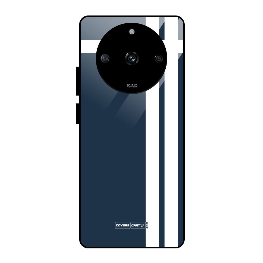 Blue and White Glass Back Case for Realme Narzo 60 5G