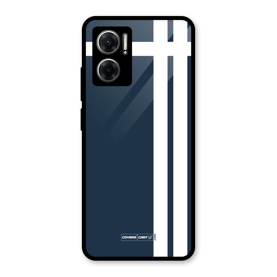 Blue and White Glass Back Case for Redmi 11 Prime 5G