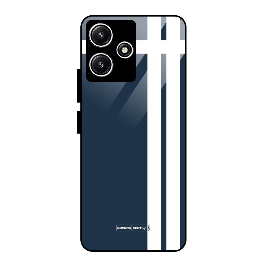 Blue and White Glass Back Case for Redmi 12 5G