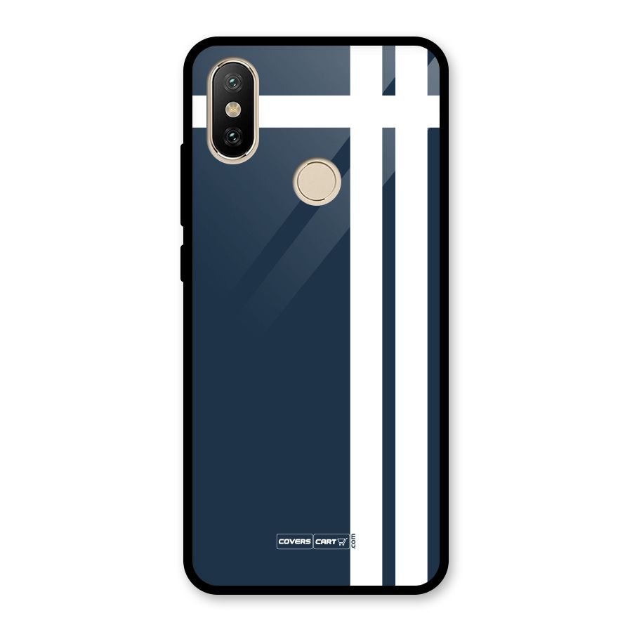 Blue and White Glass Back Case for Redmi A2
