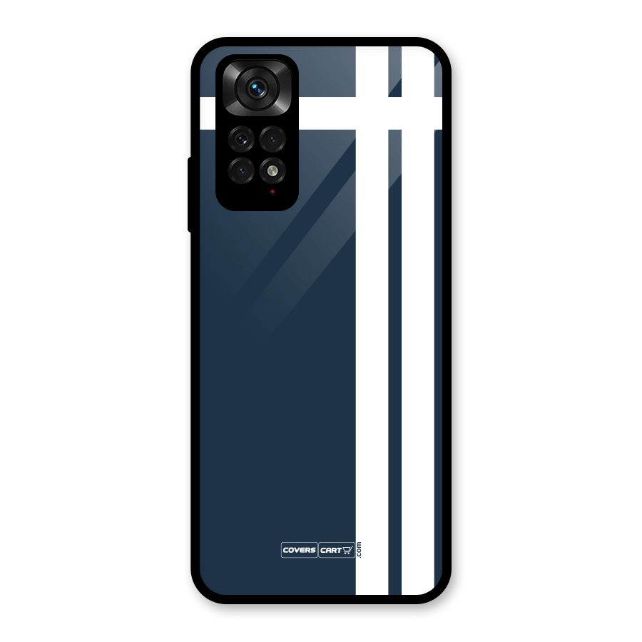 Blue and White Glass Back Case for Redmi Note 11S