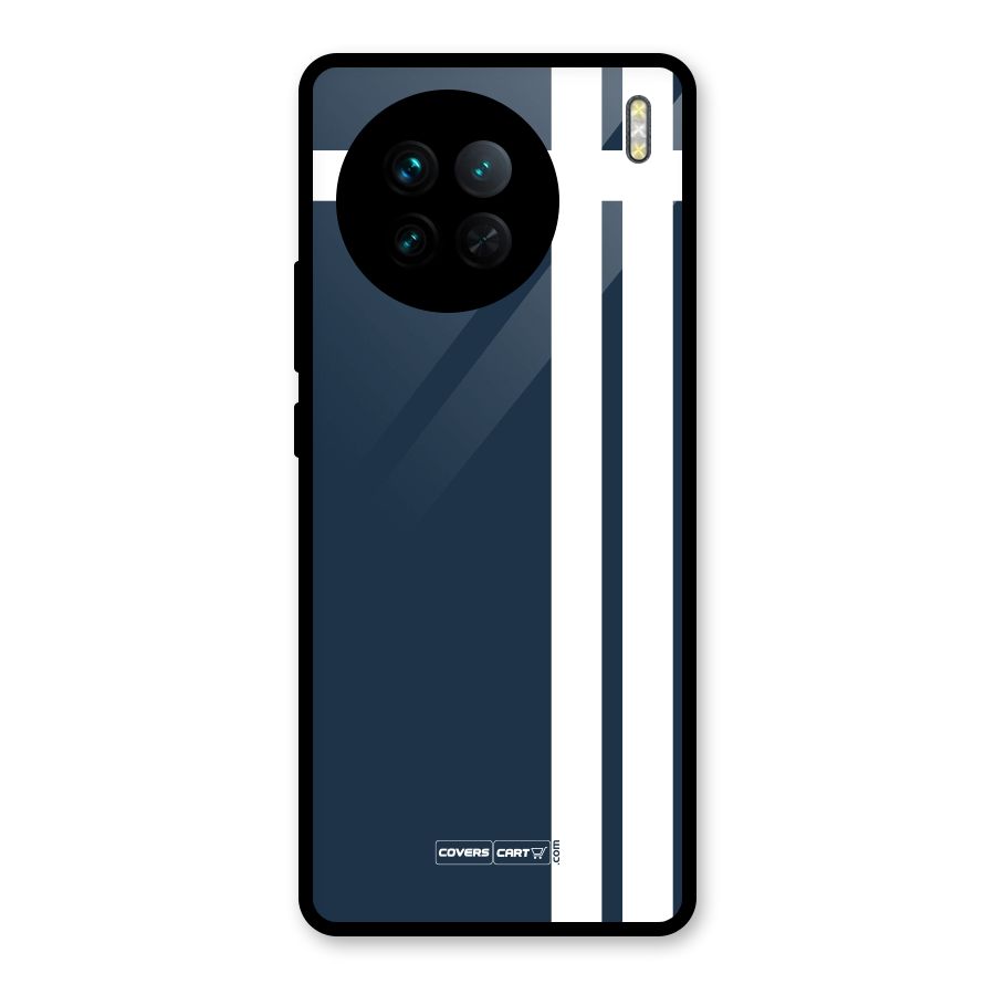Blue and White Glass Back Case for Vivo X90