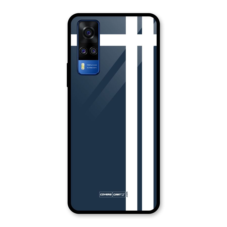 Blue and White Glass Back Case for Vivo Y31