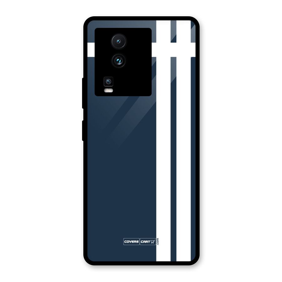 Blue and White Glass Back Case for Vivo iQOO Neo 7