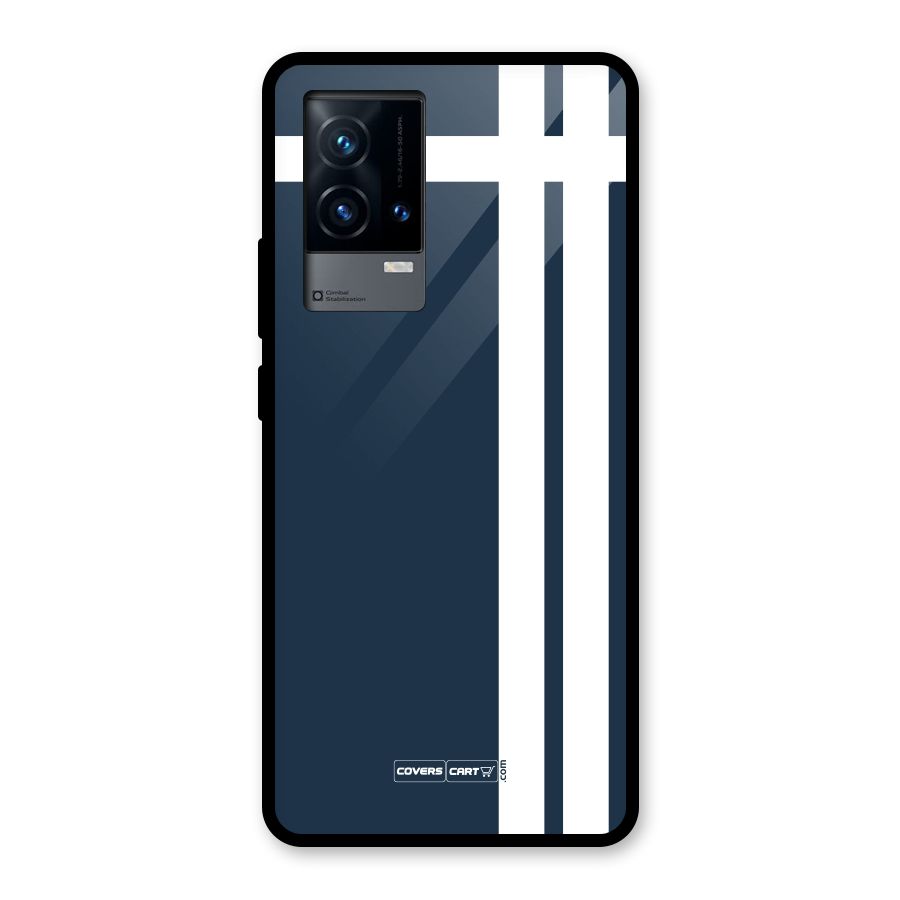 Blue and White Glass Back Case for iQOO 9 5G