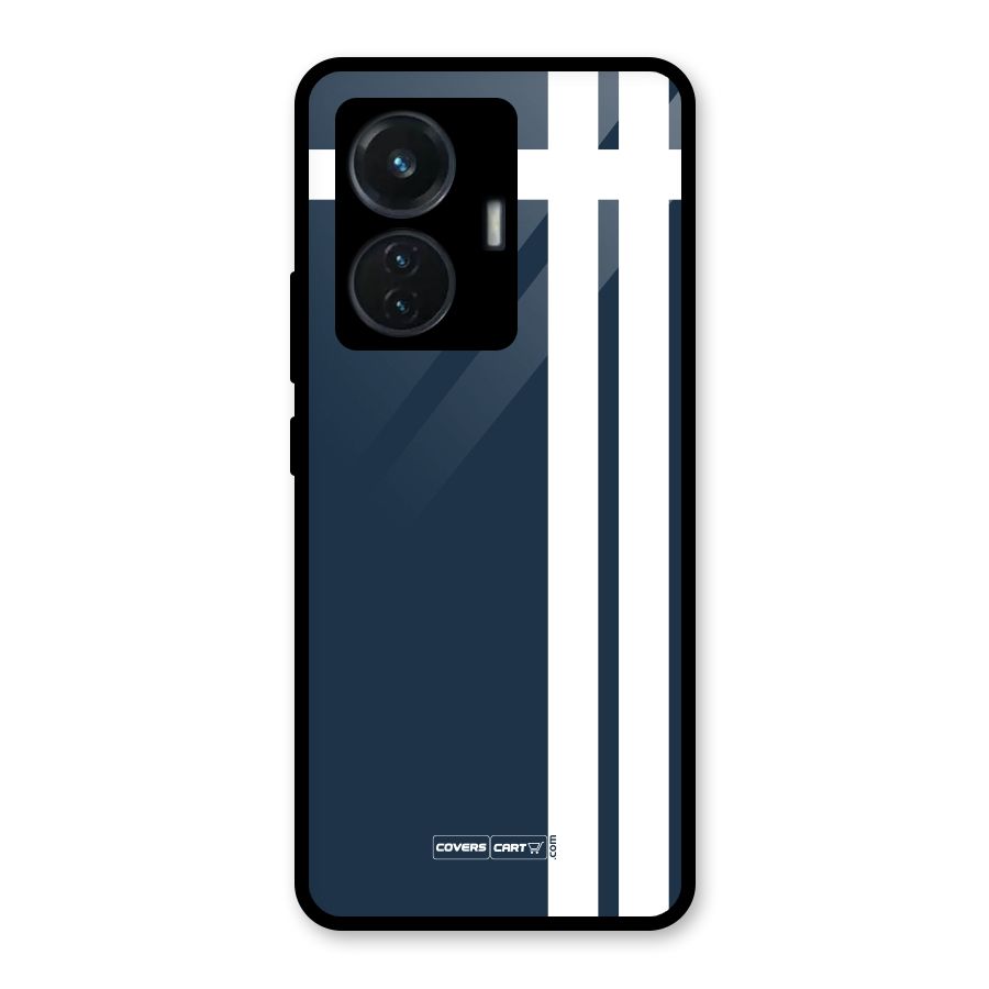 Blue and White Glass Back Case for iQOO Z6 44W