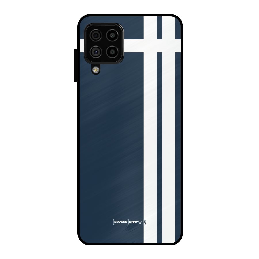 Blue and White Metal Back Case for Galaxy A22 4G