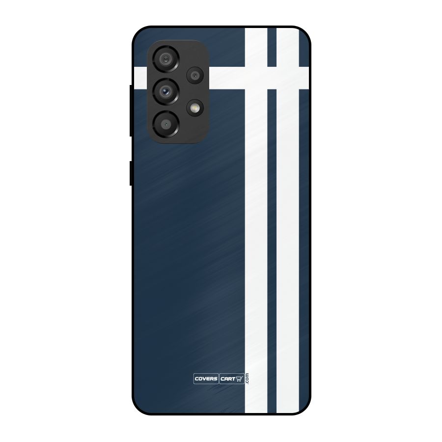 Blue and White Metal Back Case for Galaxy A33 5G