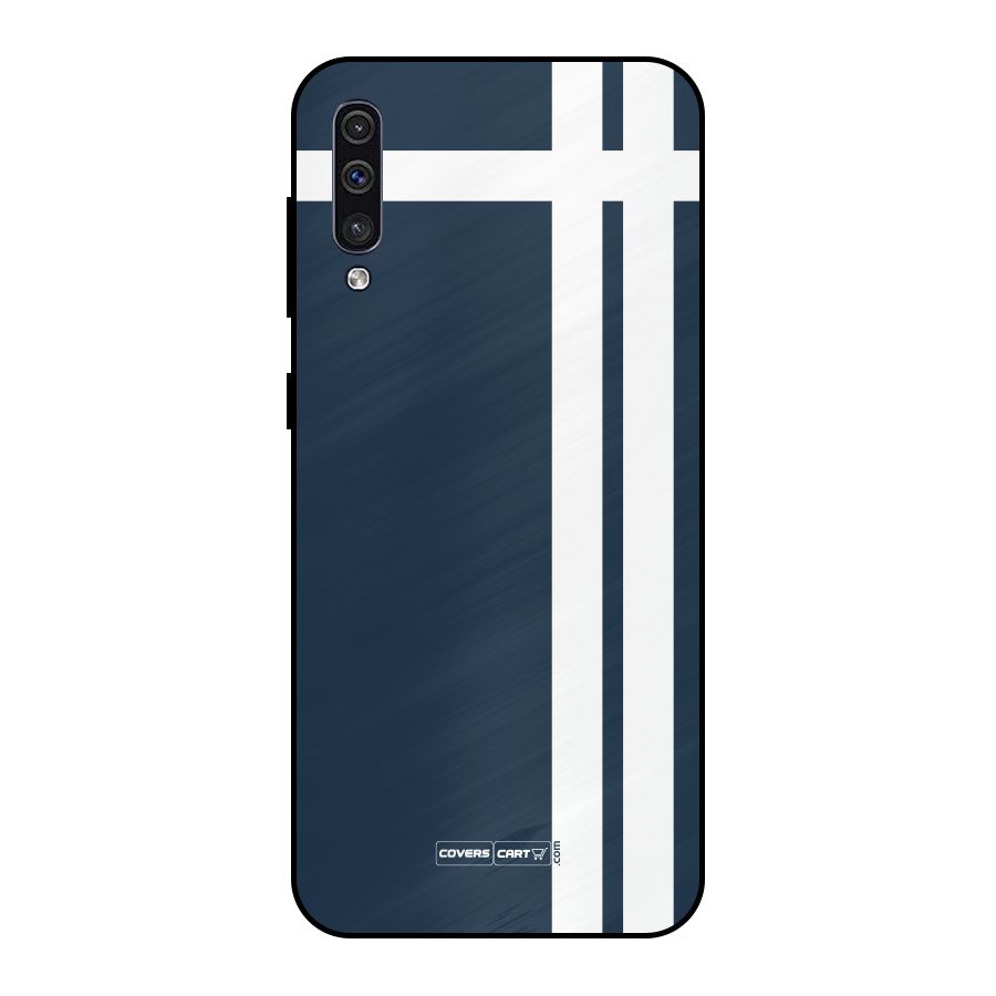 Blue and White Metal Back Case for Galaxy A50