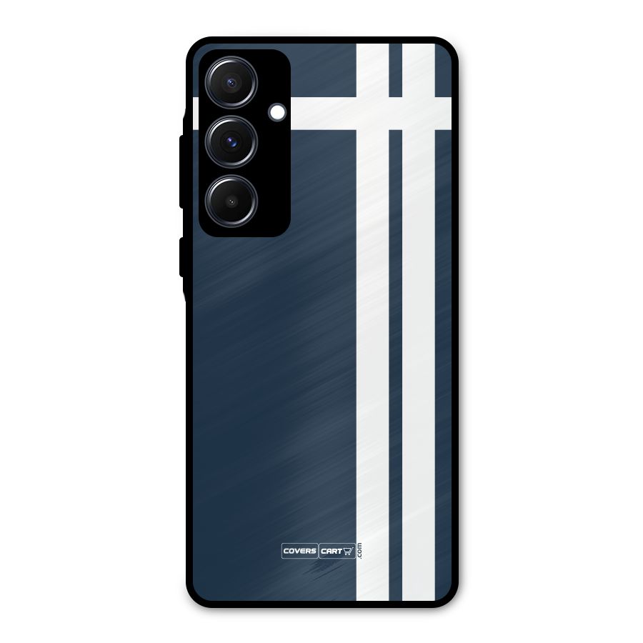 Blue and White Metal Back Case for Galaxy A55