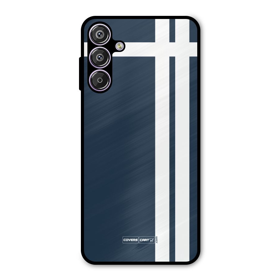 Blue and White Metal Back Case for Galaxy F15