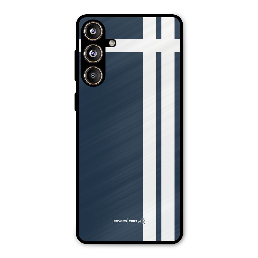 Blue and White Metal Back Case for Galaxy F55