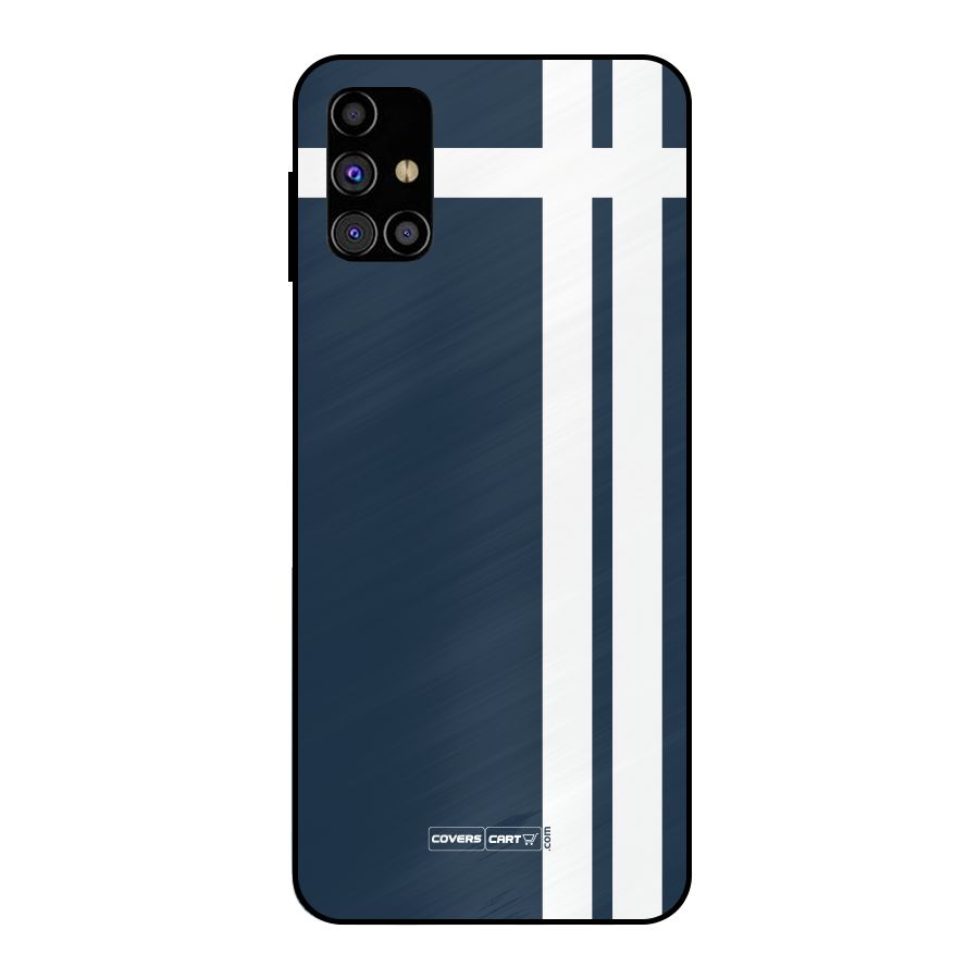 Blue and White Metal Back Case for Galaxy M31s