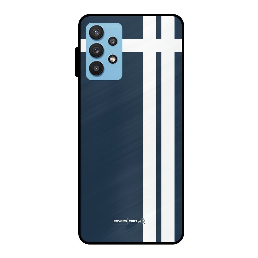 Blue and White Metal Back Case for Galaxy M32 5G