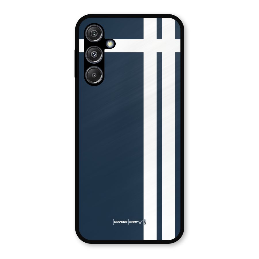 Blue and White Metal Back Case for Galaxy M34 5G