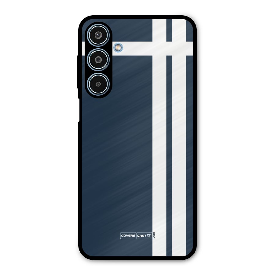 Blue and White Metal Back Case for Galaxy M35