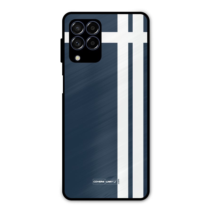 Blue and White Metal Back Case for Galaxy M53 5G