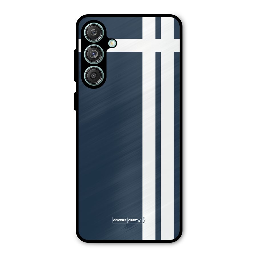 Blue and White Metal Back Case for Galaxy M55 5G