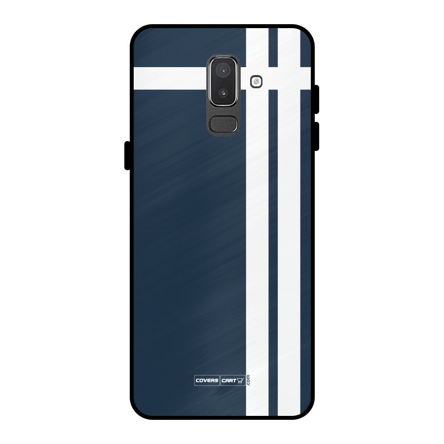Blue and White Metal Back Case for Galaxy On8 (2018)