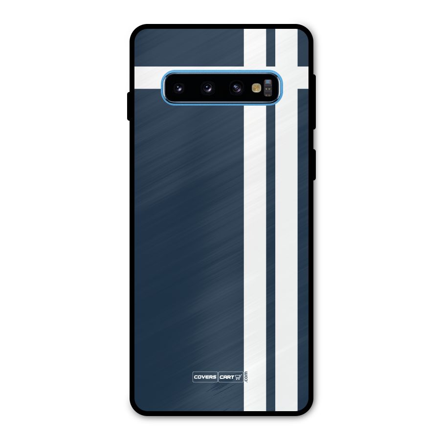 Blue and White Metal Back Case for Galaxy S10