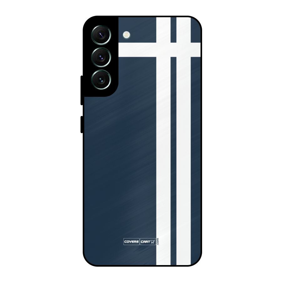 Blue and White Metal Back Case for Galaxy S22 Plus 5G