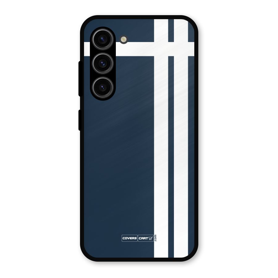 Blue and White Metal Back Case for Galaxy S23
