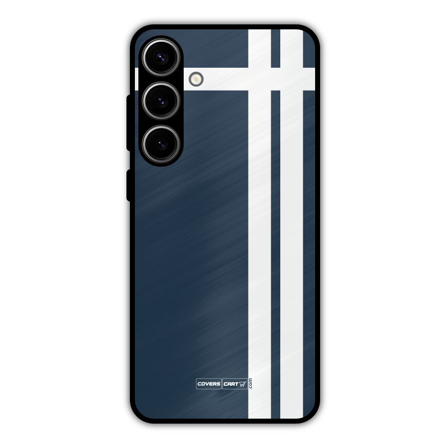 Blue and White Metal Back Case for Galaxy S24 Plus