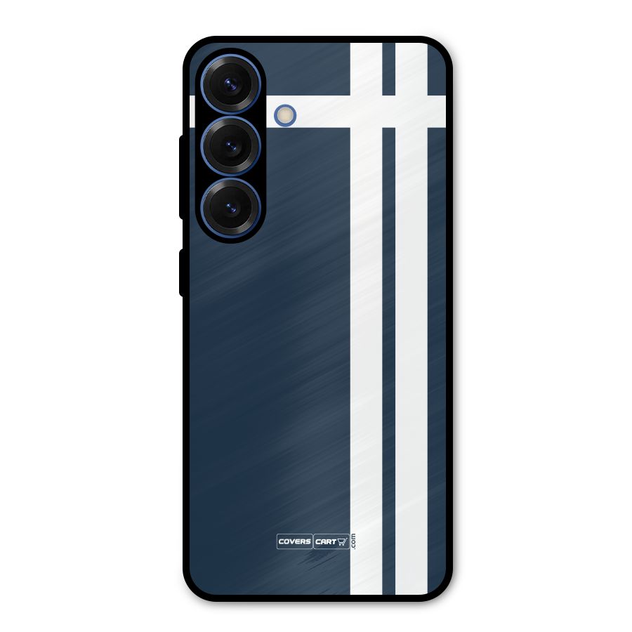 Blue and White Metal Back Case for Galaxy S25