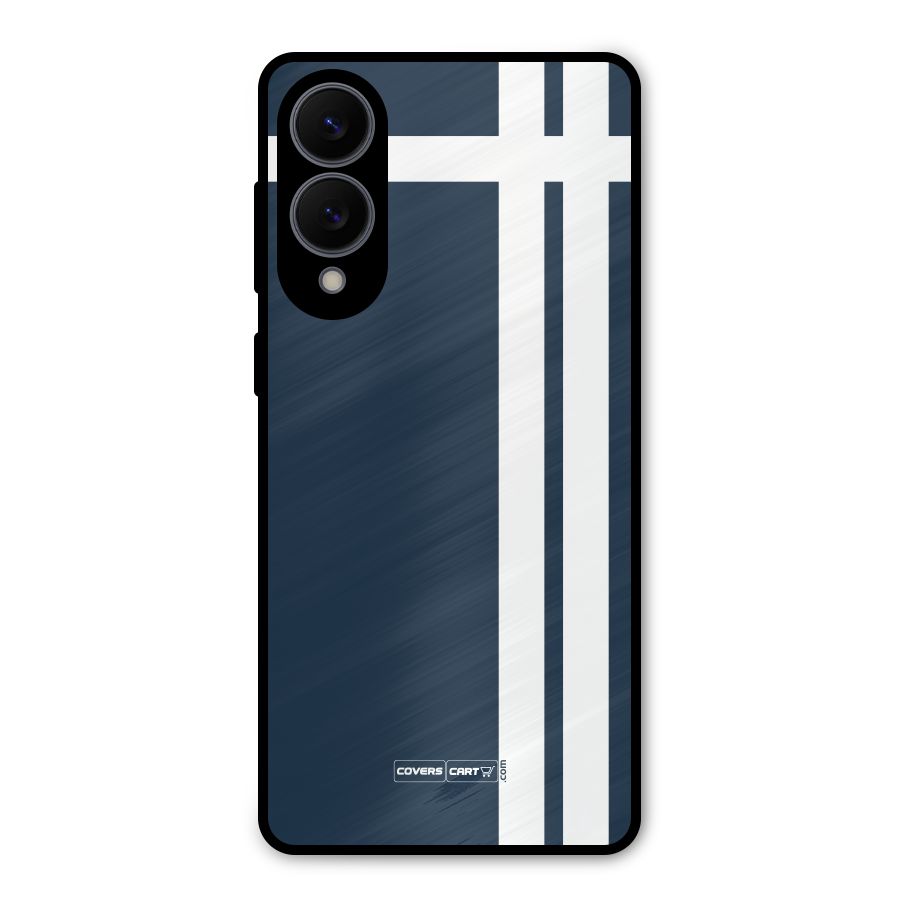 Blue and White Metal Back Case for Galaxy S25 Edge
