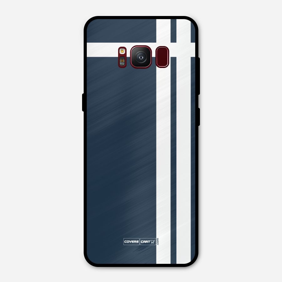 Blue and White Metal Back Case for Galaxy S8