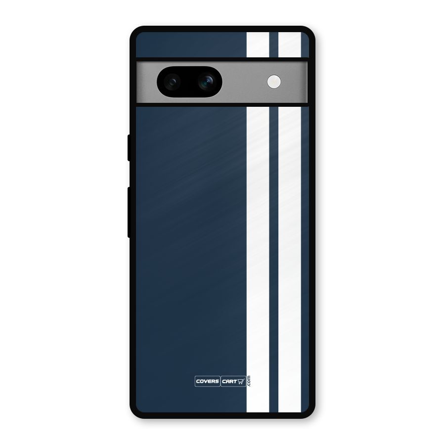 Blue and White Metal Back Case for Google Pixel 7a