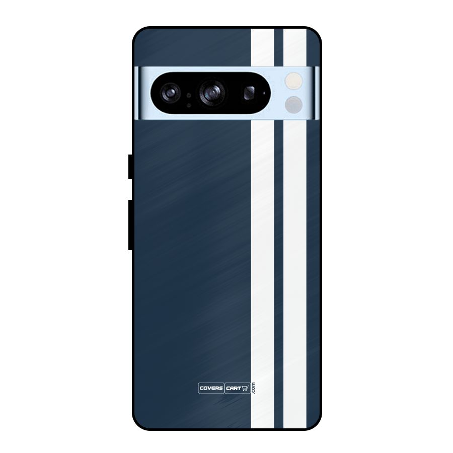 Blue and White Metal Back Case for Google Pixel 8 Pro