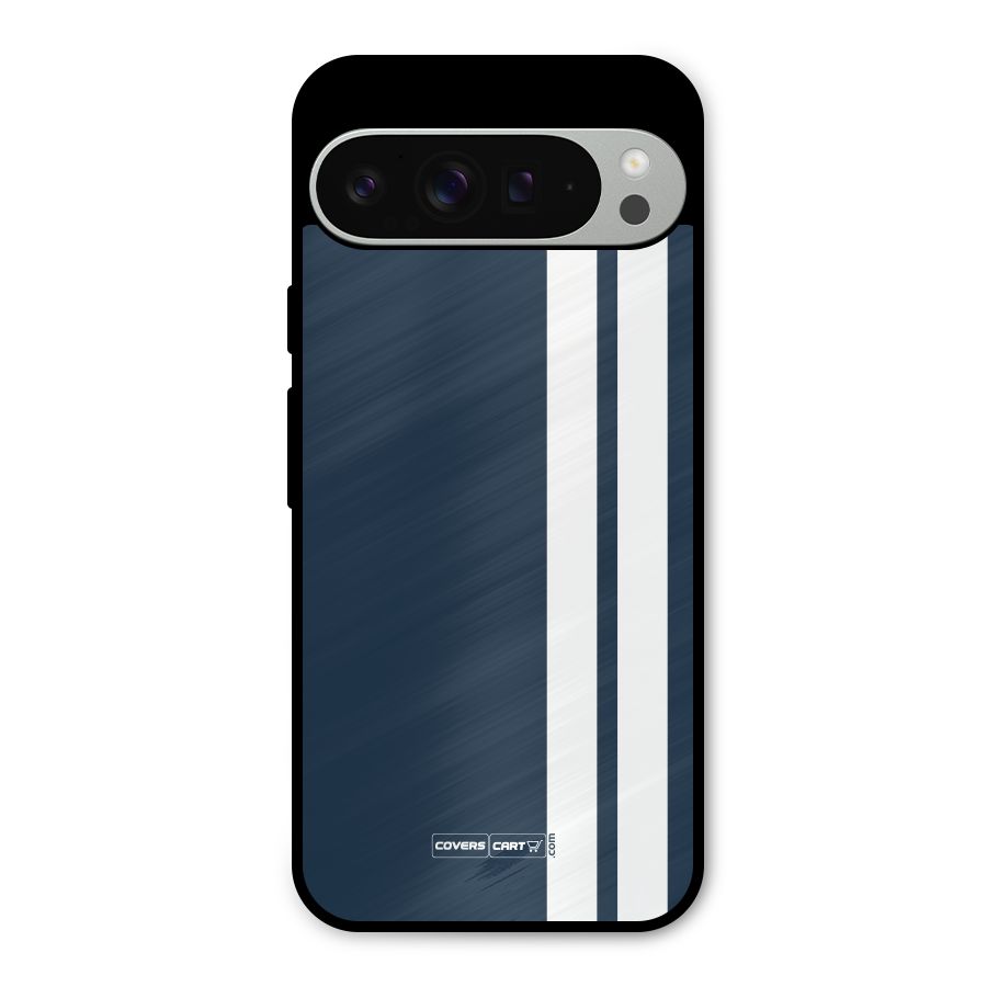 Blue and White Metal Back Case for Google Pixel 9 Pro XL