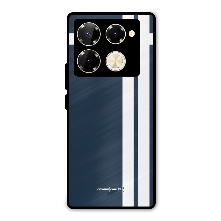 Blue and White Metal Back Case for Infinix Note 40 Pro Plus