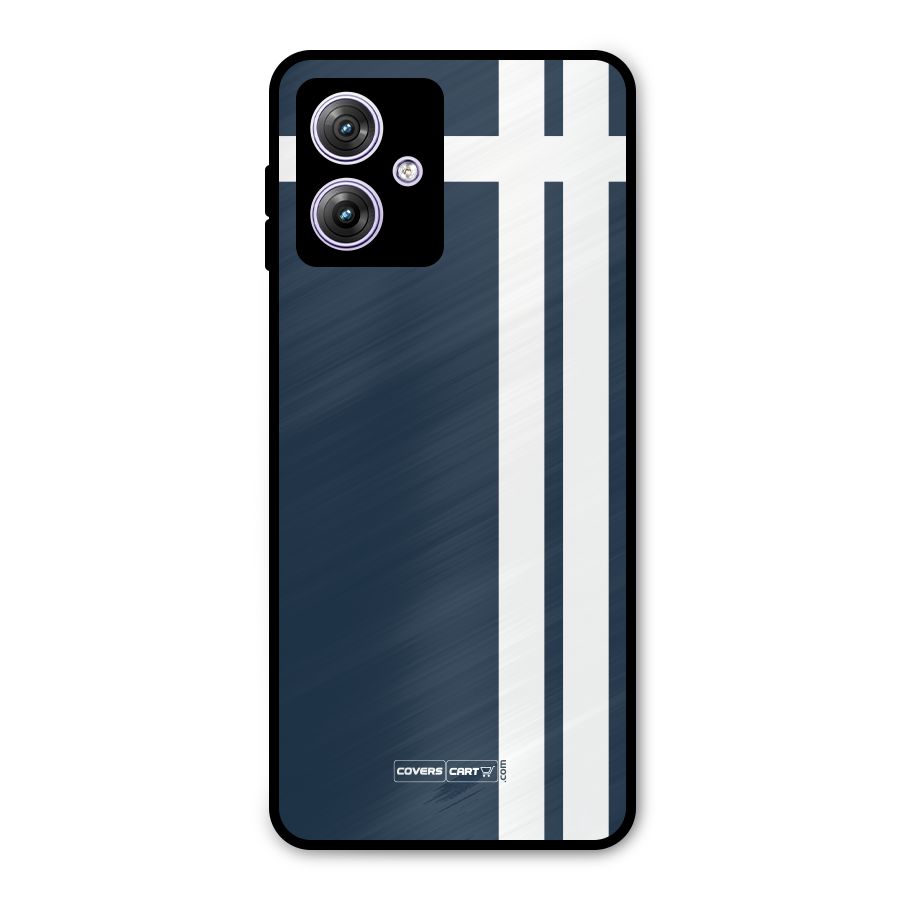 Blue and White Metal Back Case for Moto G64