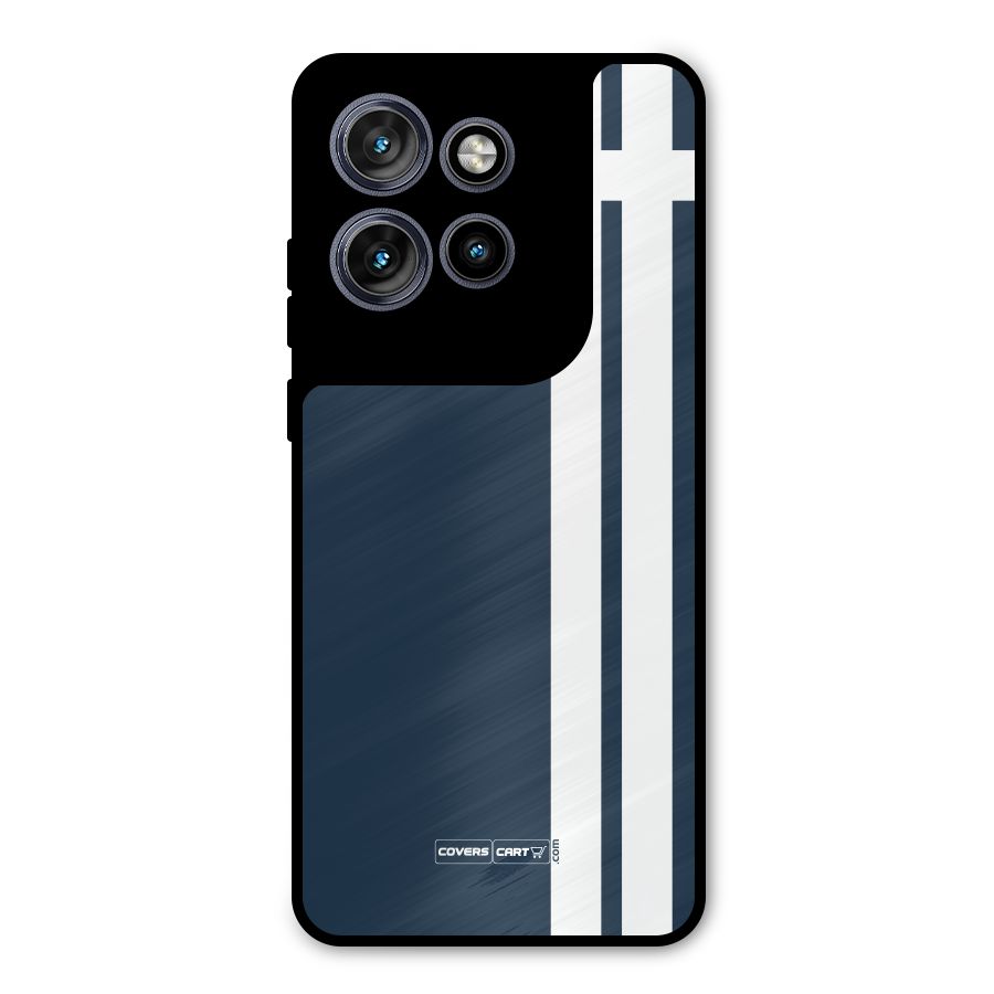 Blue and White Metal Back Case for Motorola Edge 50 Neo