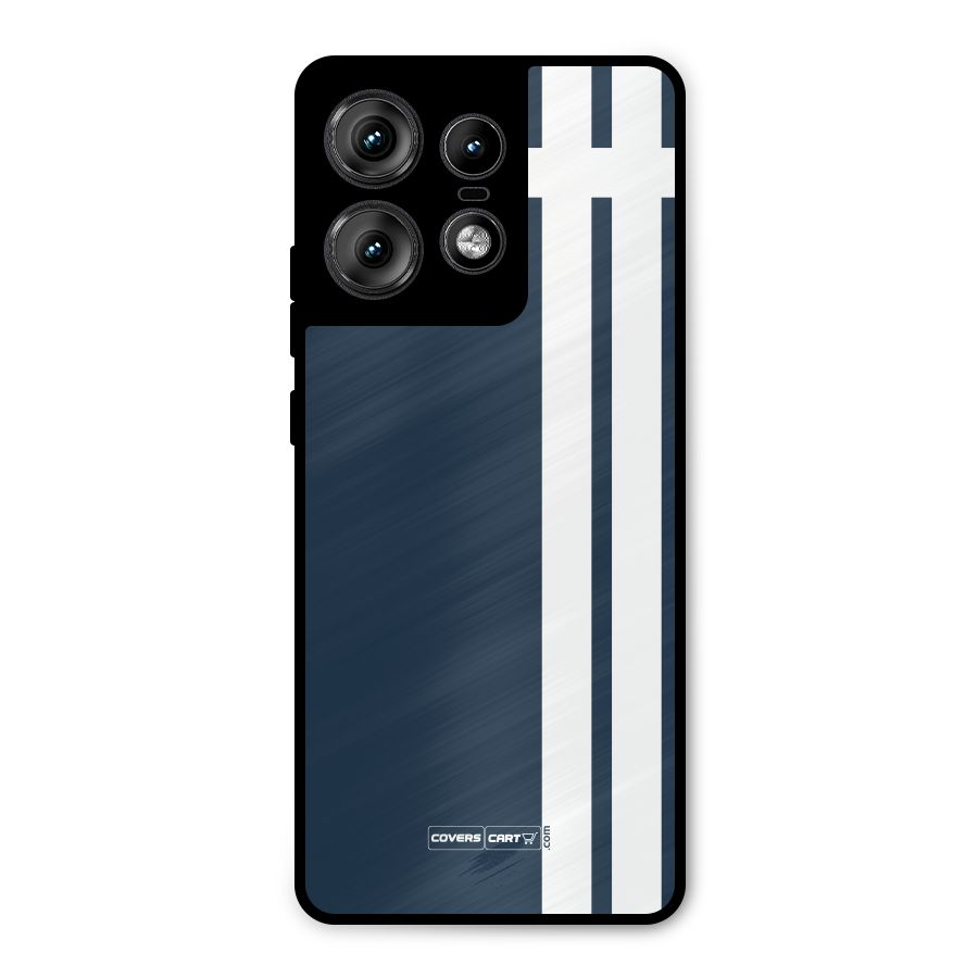 Blue and White Metal Back Case for Motorola Edge 50 Pro