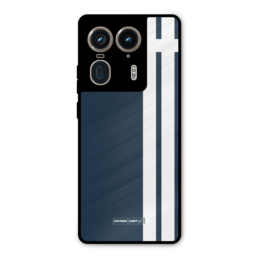 Blue and White Metal Back Case for Motorola Edge 50 Ultra
