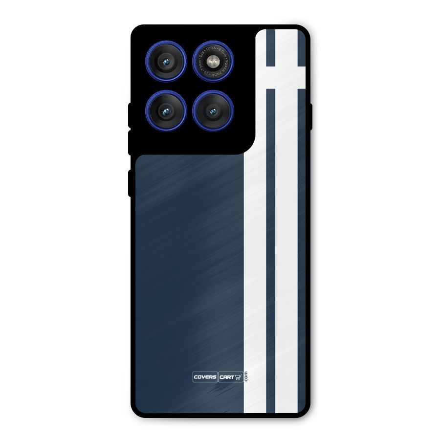 Blue and White Metal Back Case for Motorola Edge 60 Pro