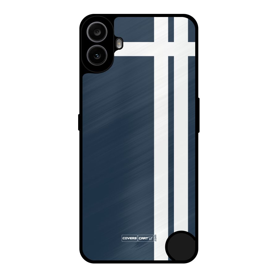 Blue and White Metal Back Case for Nothing CMF Phone 1