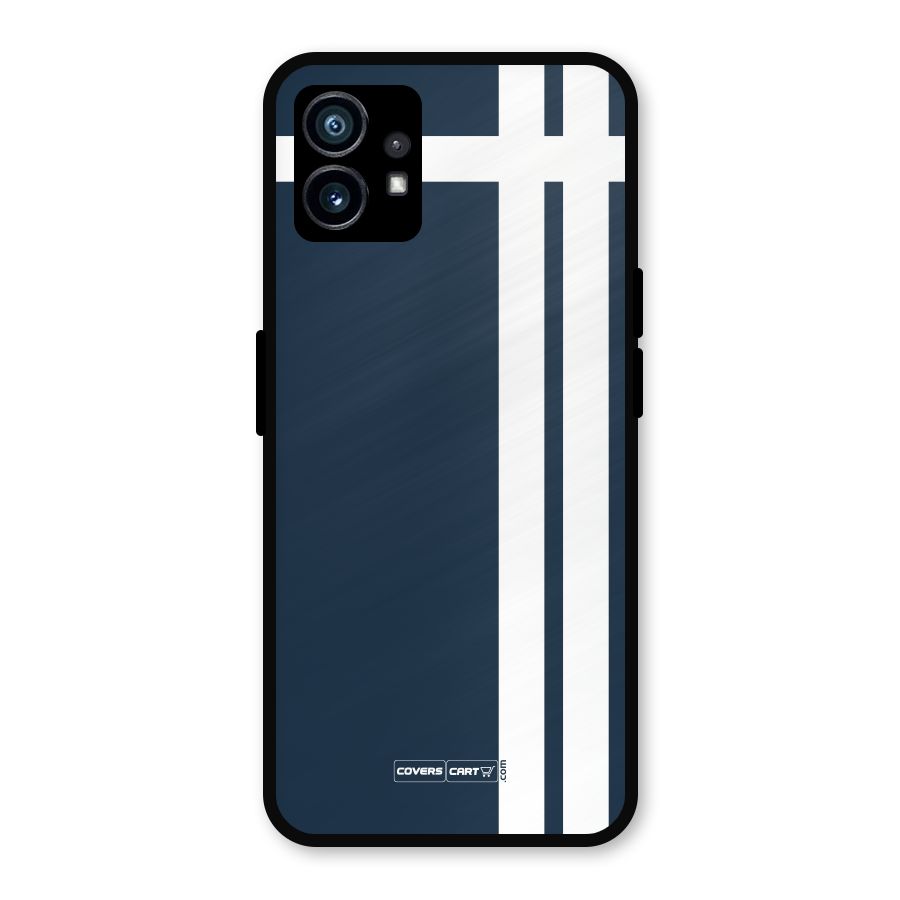 Blue and White Metal Back Case for Nothing Phone 1