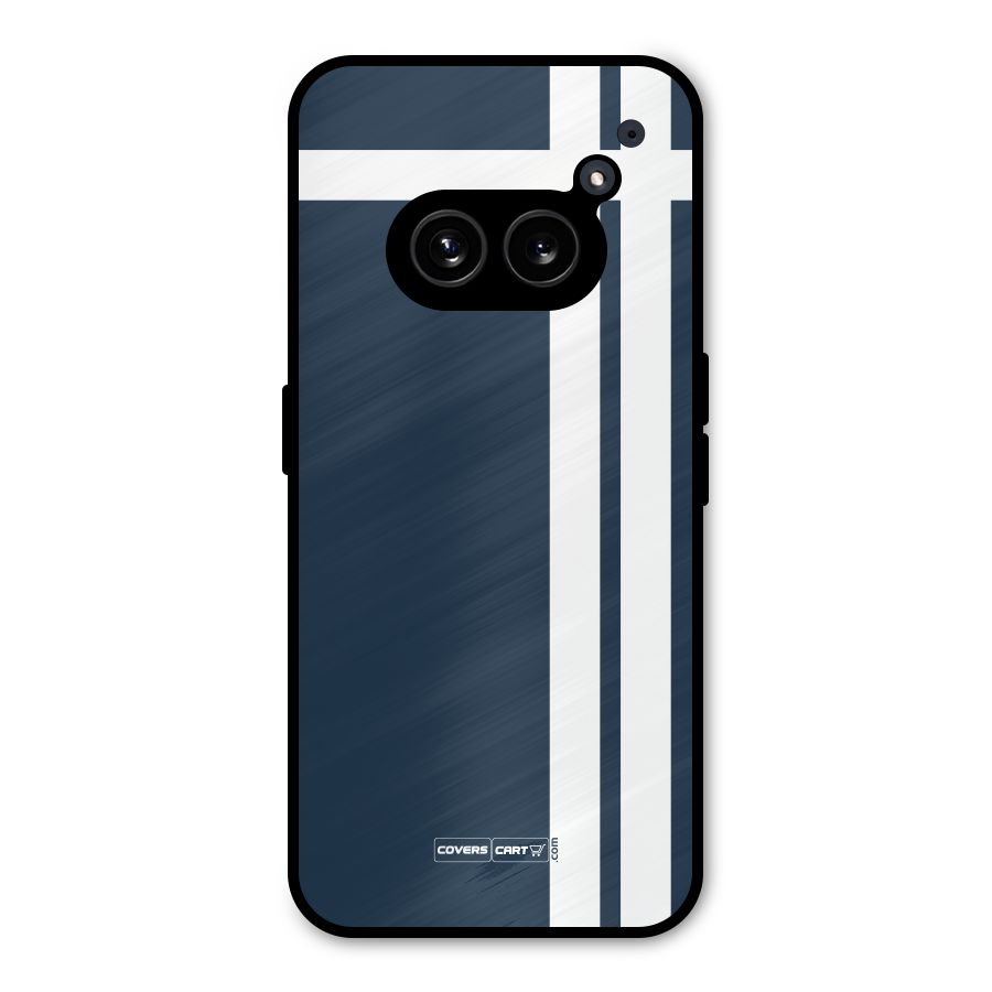 Blue and White Metal Back Case for Nothing Phone 2a Plus