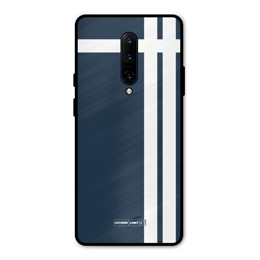 Blue and White Metal Back Case for OnePlus 7 Pro