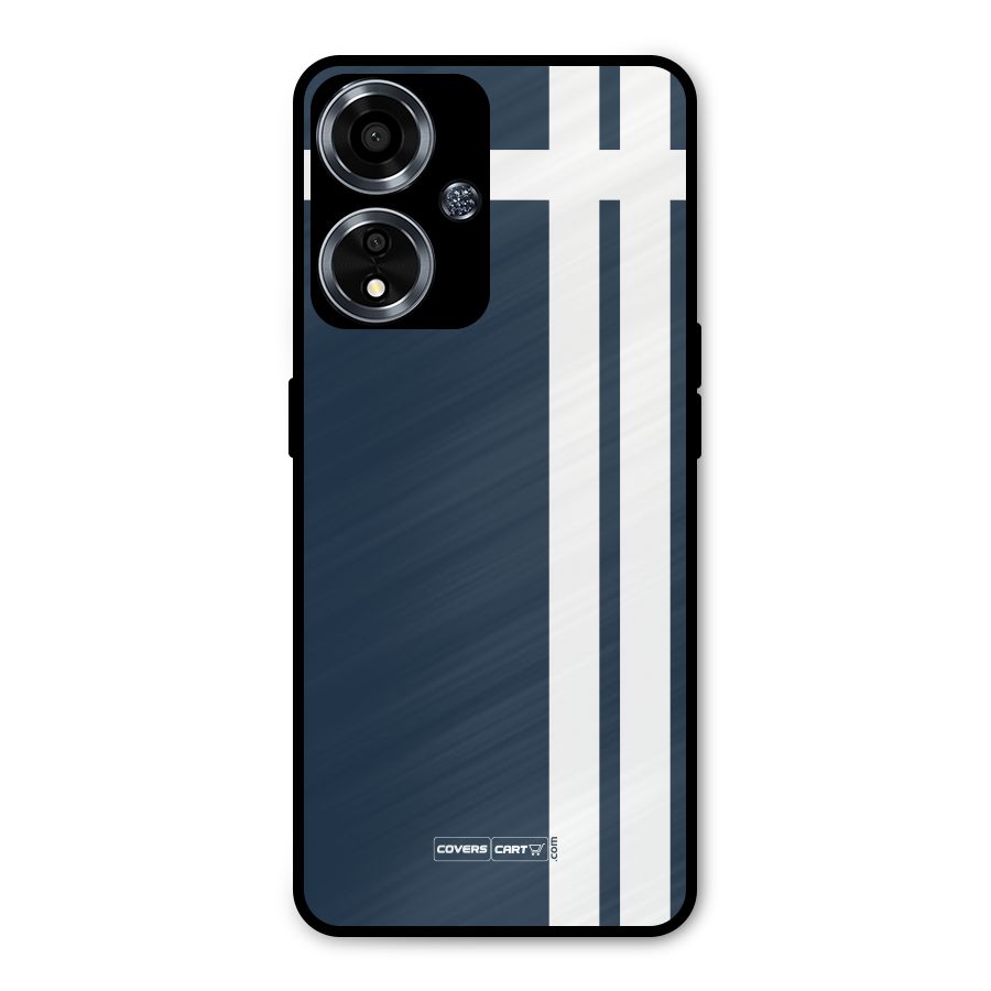 Blue and White Metal Back Case for Oppo A59
