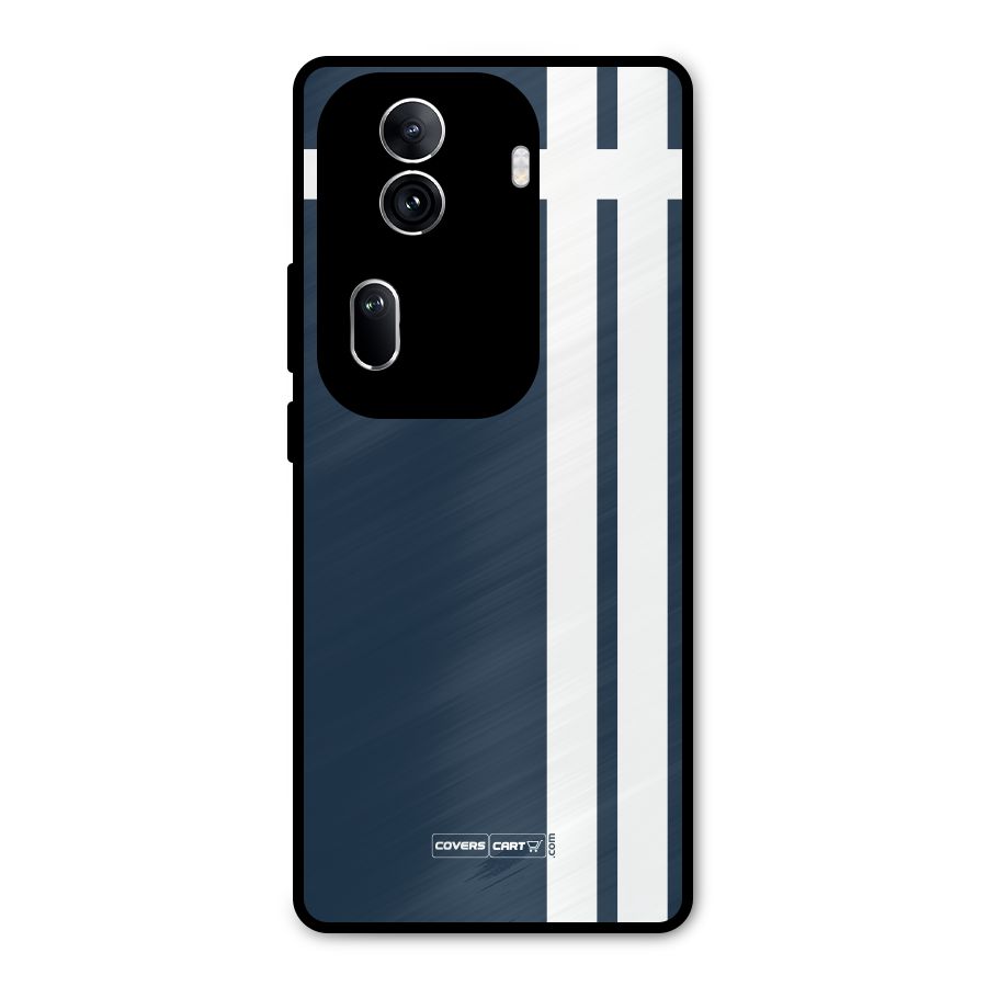 Blue and White Metal Back Case for Oppo Reno11 Pro 5G