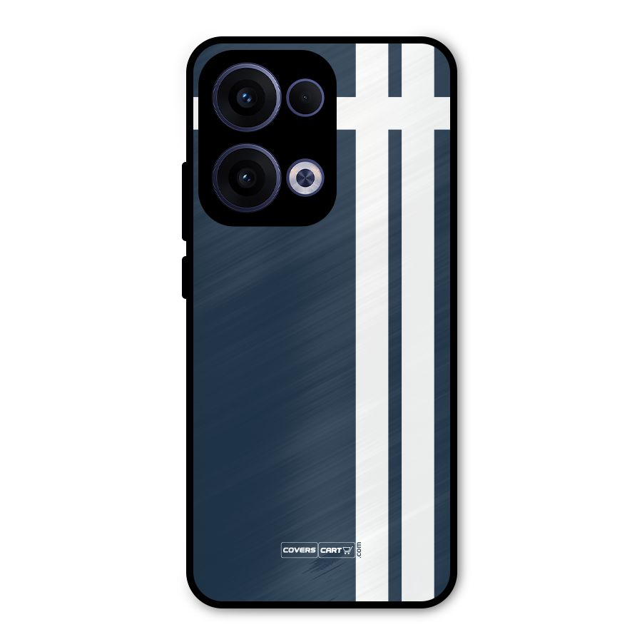 Blue and White Metal Back Case for Oppo Reno13